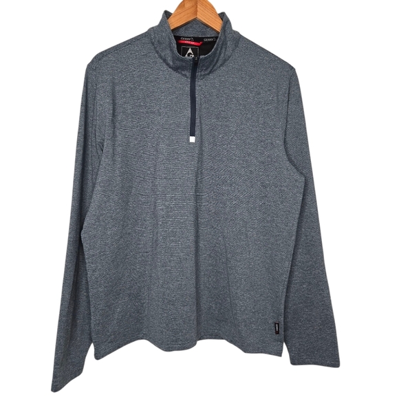 Gerry Mens Heathered Blue Gray Quarter Zip Lighweight Jacket Size Large - Picture 1 of 7